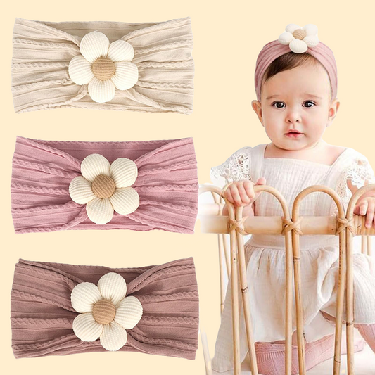 3er-Set Baby Mädchen Stirnbänder mit Schleife und Blumenmuster - Eliroom