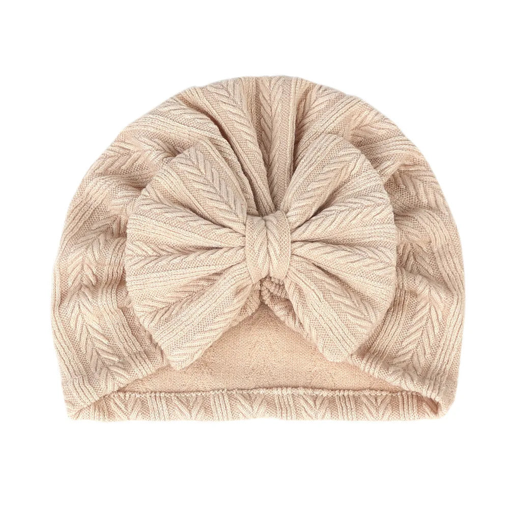 Beige Baby Mütze mit Schleife für Kinder - Eliroom