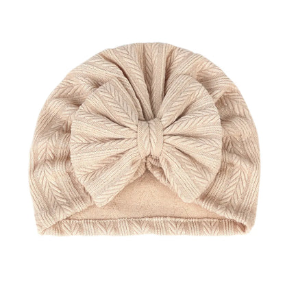 Beige Baby Mütze mit Schleife für Kinder - Eliroom