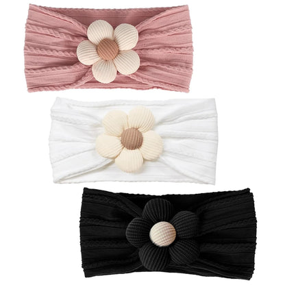 3er-Set Baby Mädchen Stirnbänder mit Schleife und Blumenmuster - Eliroom