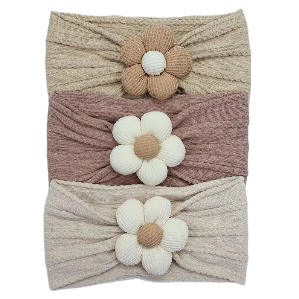 3er-Set Baby Mädchen Stirnbänder mit Schleife und Blumenmuster - Eliroom