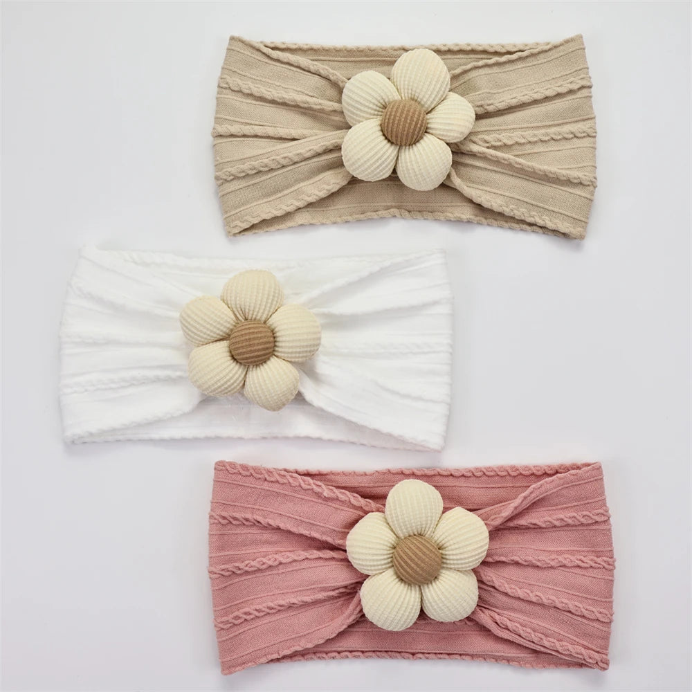3er-Set Baby Mädchen Stirnbänder mit Schleife und Blumenmuster - Eliroom