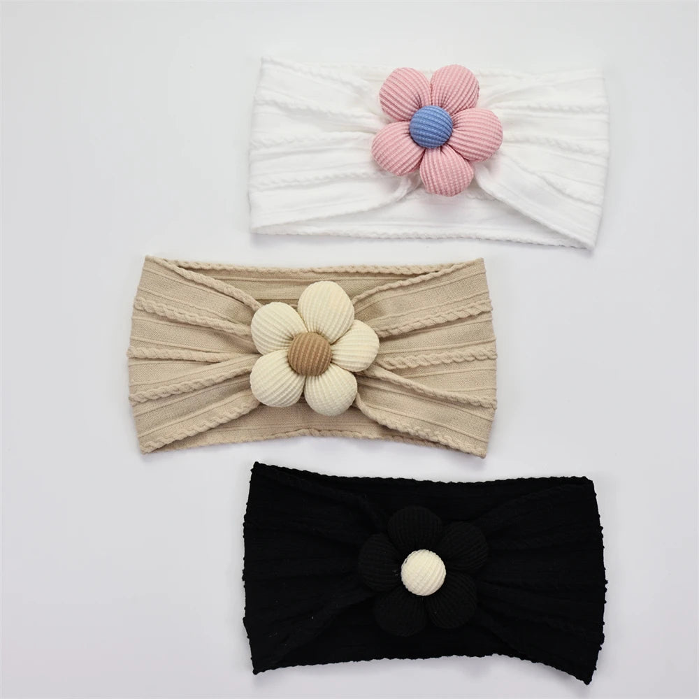 3er-Set Baby Mädchen Stirnbänder mit Schleife und Blumenmuster - Eliroom
