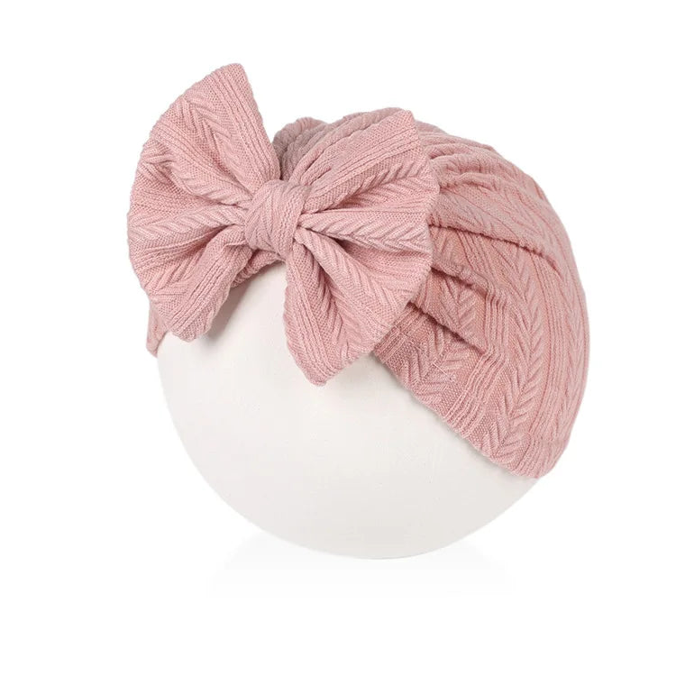 Rosa Baby Mütze mit Schleife für Kinder - Eliroom